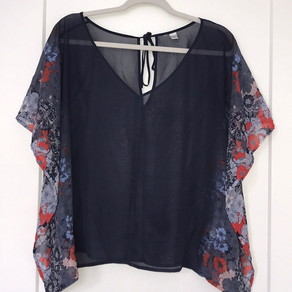 Blue Floral Kimono Top